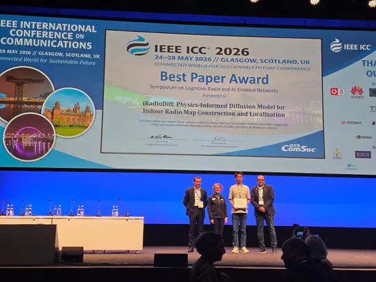 祝贺王秀程同学室内地图定位研究成果荣获 IEEE ICC 2026 最佳论文奖