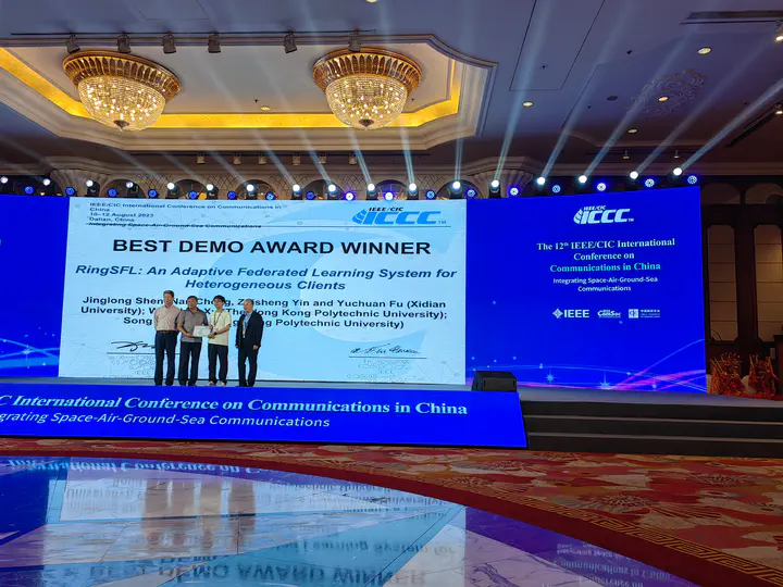 祝贺沈京龙同学论文荣获IEEE ICCC 2023 最佳演示奖